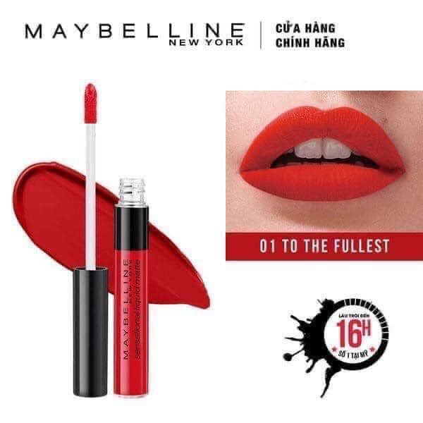 Son Kem Lì Nhẹ Môi Maybelline 01 To The Fullest Đỏ Tươi