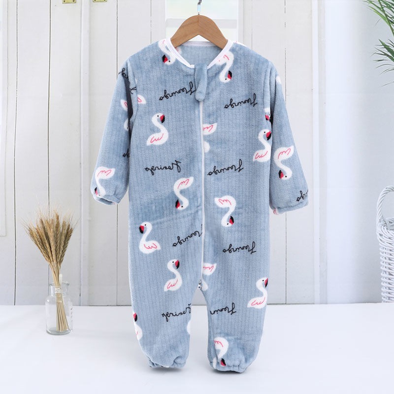 Túi Ngủ Vải Flannel Lông Cừu San Hô Không Đường May Chuyên Dùng Cho Bé