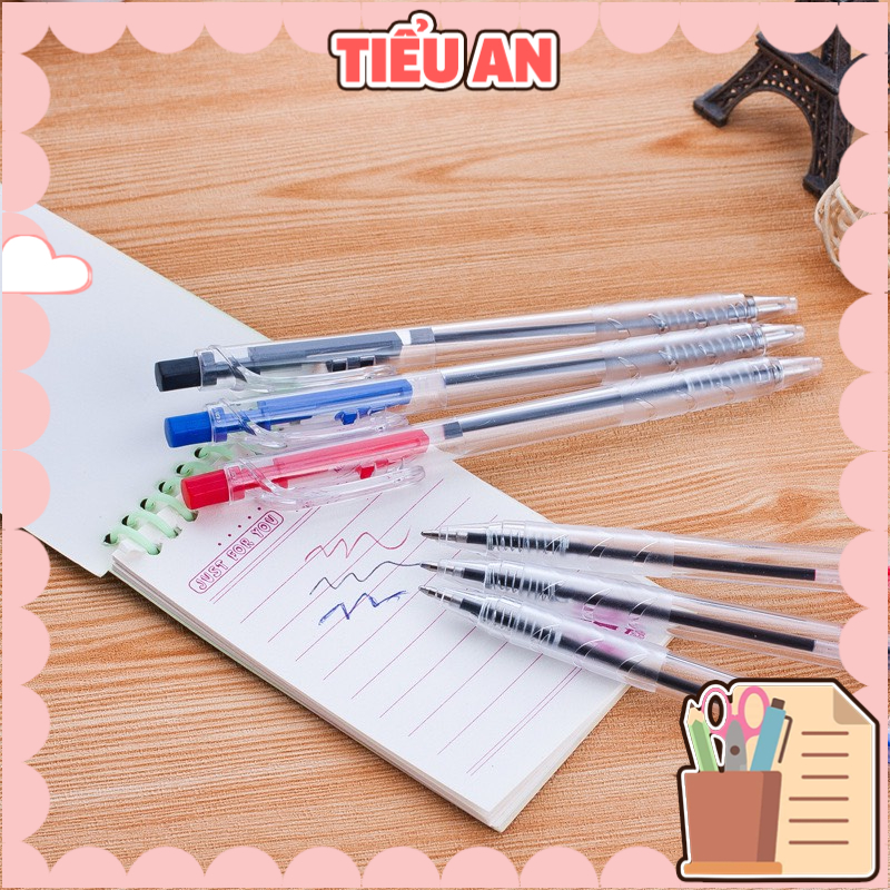 Bút bi với 3 màu thông dụng (Xanh / Đỏ / Đen) - Ngòi 0.7 mm