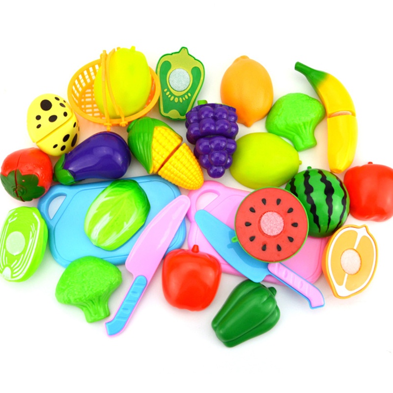 Set 18 Món Đồ Chơi Cắt Thực Phẩm Nhiều Màu Sắc Cho Bé