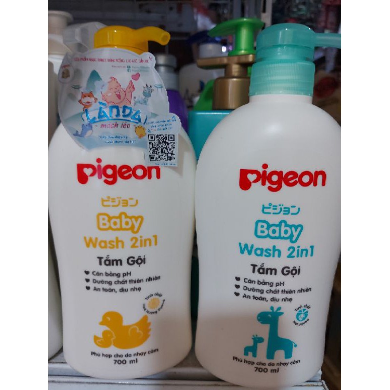 Sữa tắm gội dịu nhẹ Pigeon 200ml 2in1 Hoa hướng dương / Jojoba 700ml.