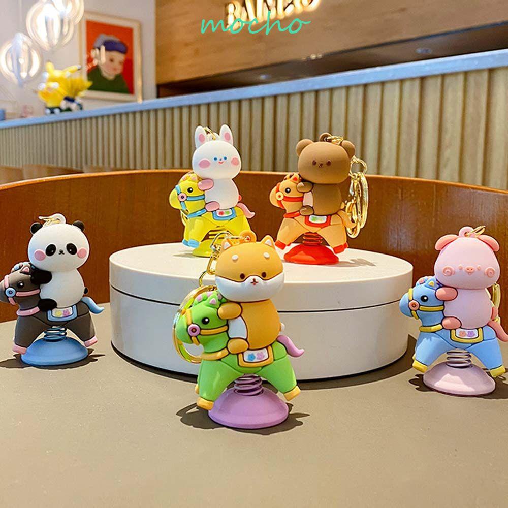 Móc Khóa Hình Ngựa Bập Bênh Bằng PVC Tinh Tế Kiểu Hoạt Hình