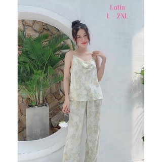 Bộ Ngủ Lụa Satin Áo dây quần dài bigsize