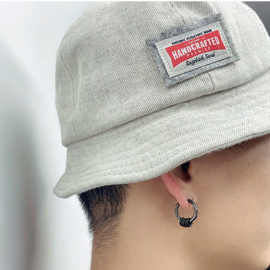 Bông tai, Khuyên tai nam nữ bạc dáng tròn phong cách hiphop xu hướng thời trang 2021, Cá tính, Unisex, Độc đáo, 1 chiếc