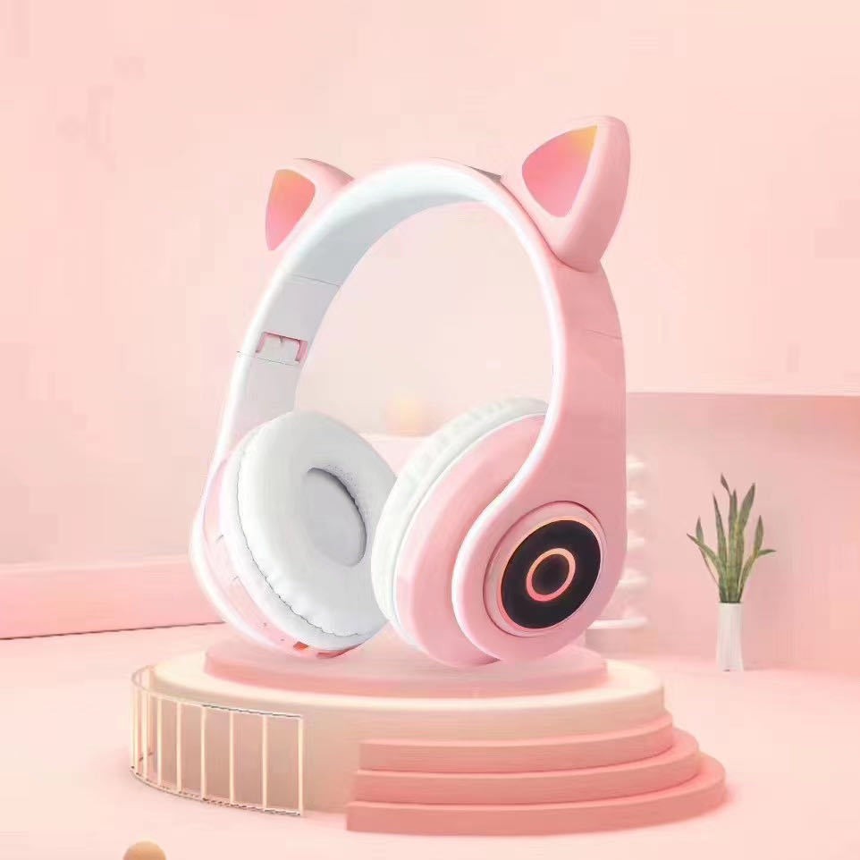 HEADPHONE WIRELESS HXZ-B39 - LED CAT EAR (MÀU NGẪU NHIÊN)