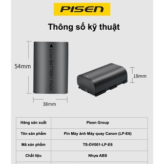 Pin Máy Ảnh Pisen Canon LP-E6 ( Phiên bản nâng cấp )