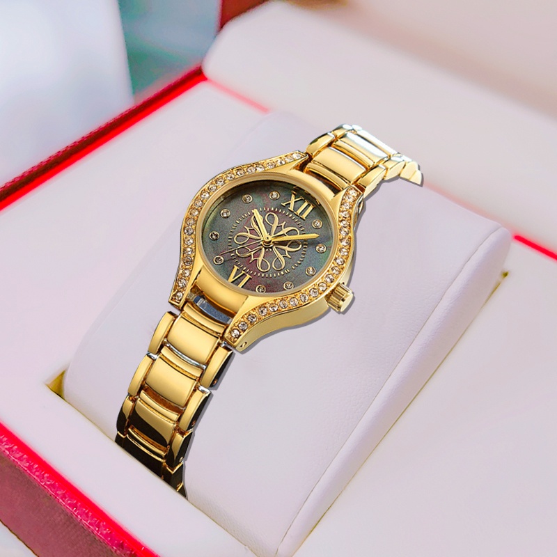 Đồng hồ thạch anh nữ CRRJU 2126 S thời trang thông thường bằng thép không gỉ chống thấm nước