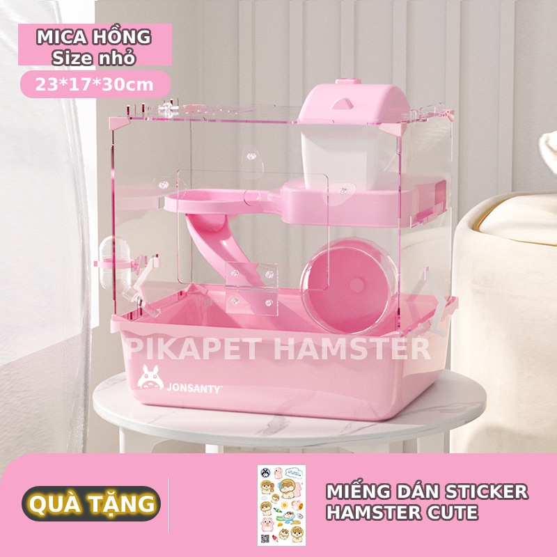 Lồng hamster đủ phụ kiện bằng mica trong suốt (Mẫu mới 2022)