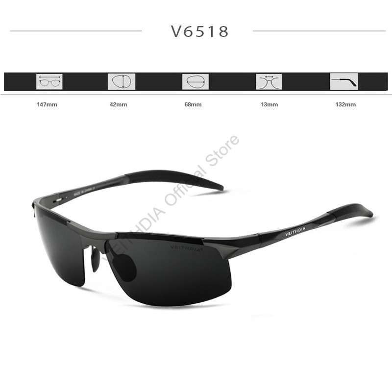 Phụ kiện thời trang Kính râm phân cực nhôm magiê nam VEITHDIA 6518