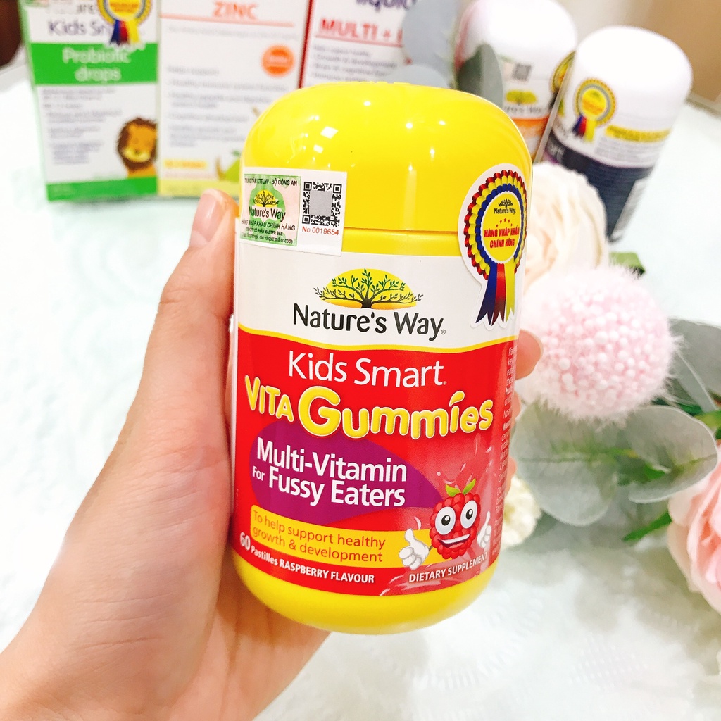 Kẹo Dẻo Vitamin tổng hợp tăng đề kháng, ăn ngon Nature's Way Gummies Multi Vitamin 60 Viên