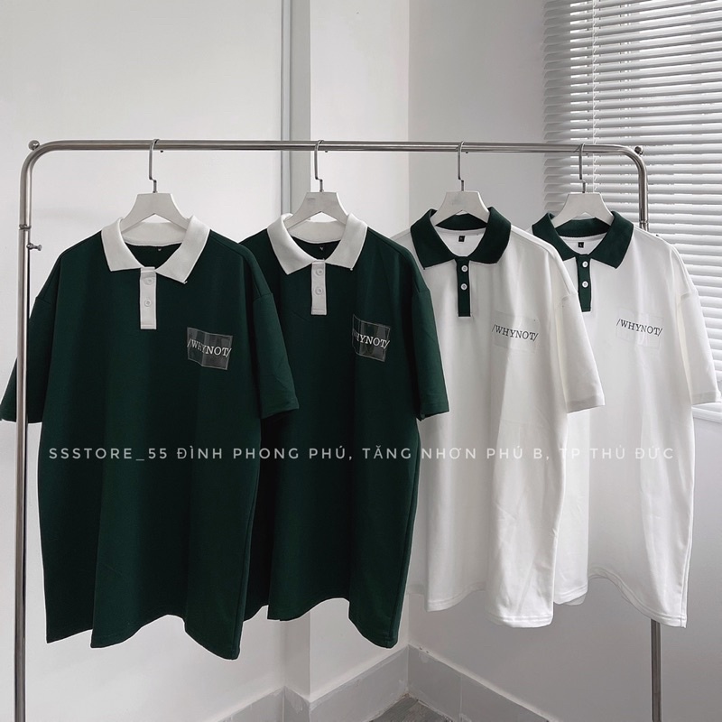 Áo thun polo nam nữ unisex nhiều màu in họa tiết WHYNOT 2 vải thun cotton da cá cao cấp - SSSTore