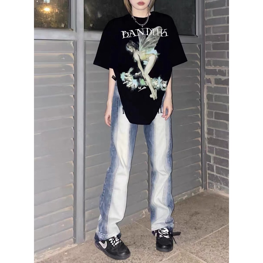 Quần jeans Nữ Lưng Cao Thêu Hoa Thời Trang Hàn