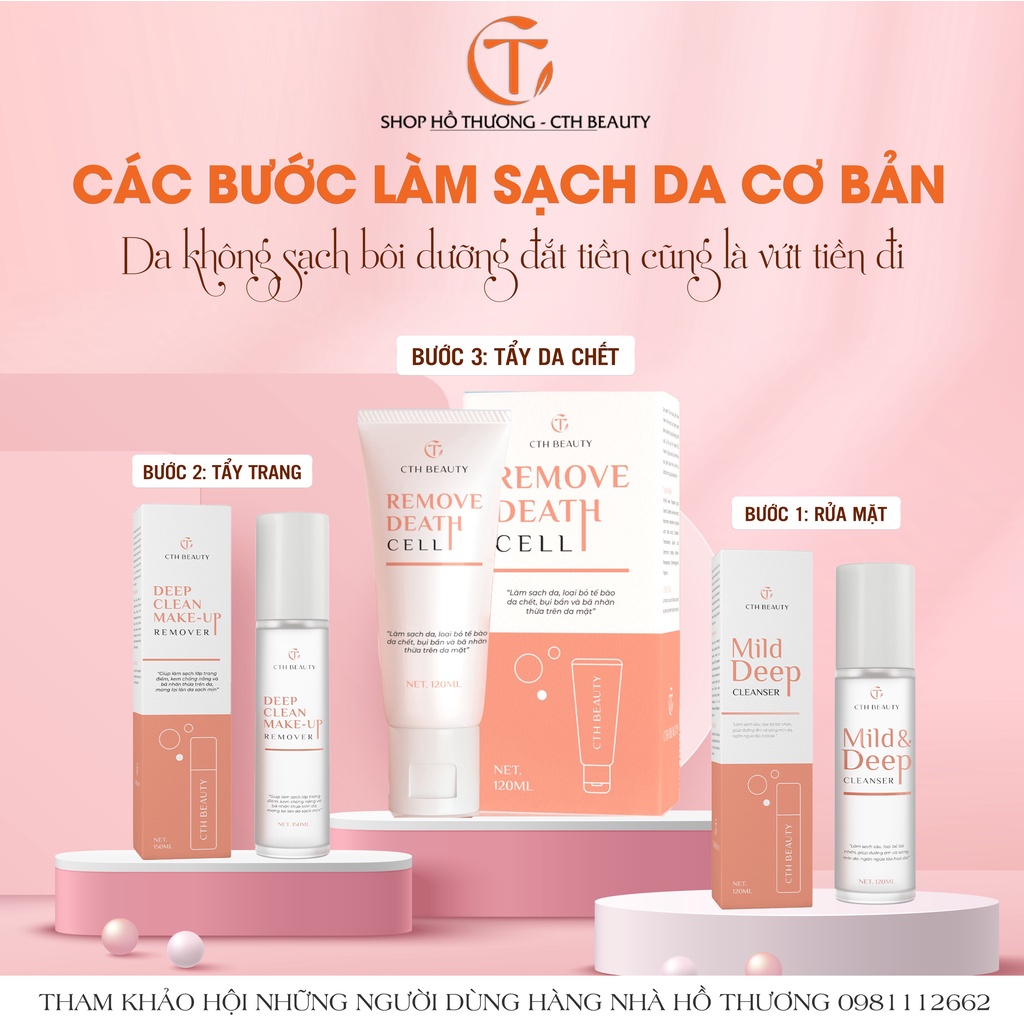 Nước Tẩy Trang CthBeauty Làm Sạch Da ,Dịu Nhẹ An Toàn Lành Tính Cho Mọi Loại Da Siêu Dưỡng Ẩm Không Chứa Dầu Và Cồn