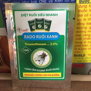 03 gói diệt ruồi 10gr cho quán ăn và nhà hàng. Có sẵn dẫn dụ . ruồi tự bay vào chết