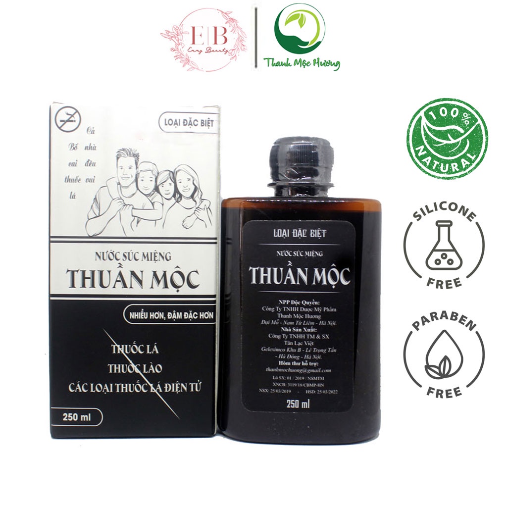 [Mã BMBAU50 giảm 7% đơn 99K] Nước Súc Miệng Thuần Mộc 250ml Làm Sạch Khoang Miệng, Giảm Hôi Miệng