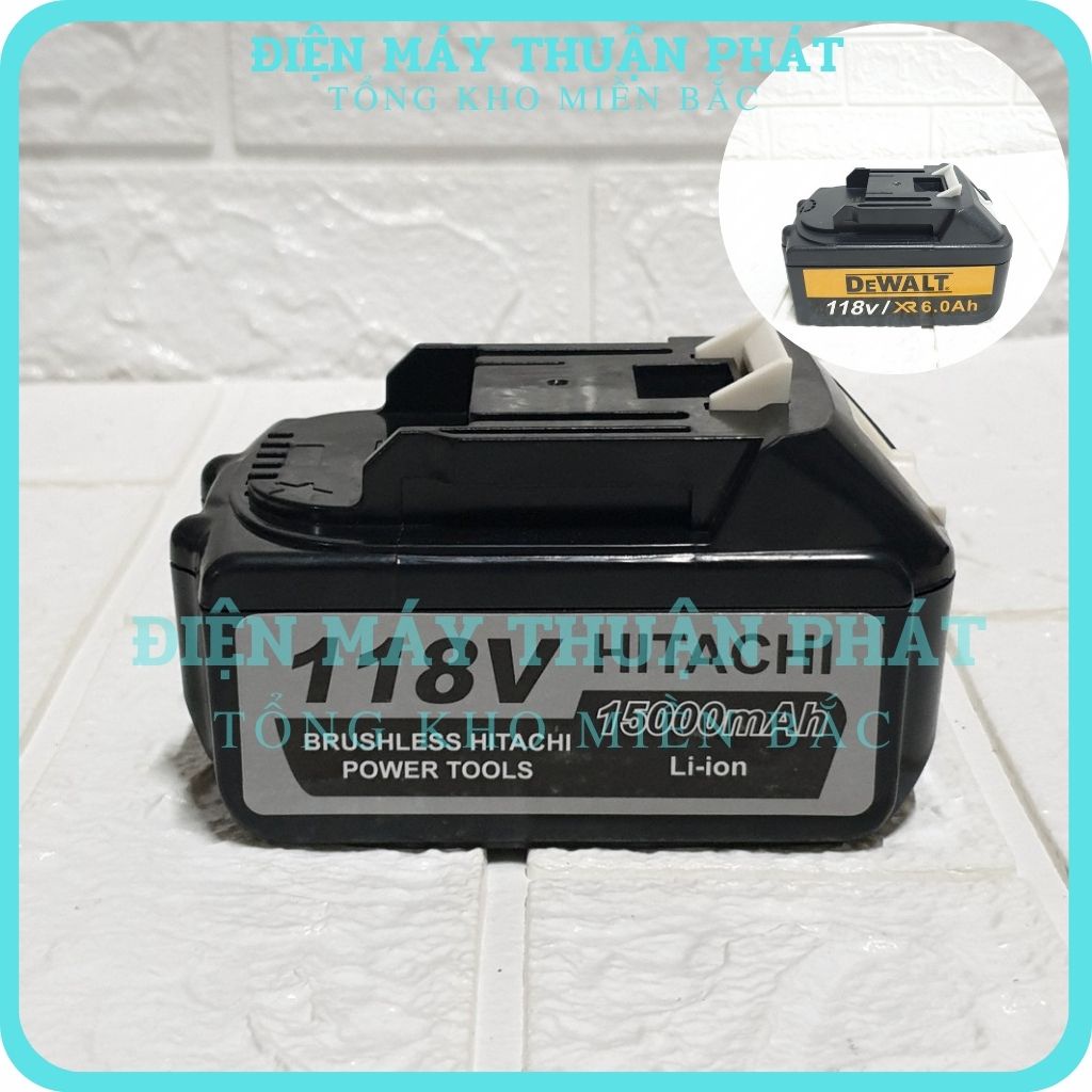 Pin máy khoan hitachi  makita dewalt máy 10 cell màu tím 199V, 118V