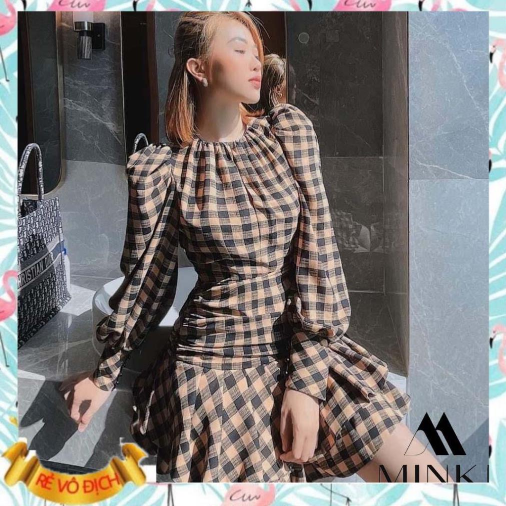 ĐẦM KẺ BODY ĐUÔI CÁ - CHẤT LIỆU VOAN COTTON NHẬP KHẨU - MÀU KẺ NÂU/ KẺ ĐỎ/ KẺ TÍM - HÀNG THIẾT KẾ _MÃ_EX