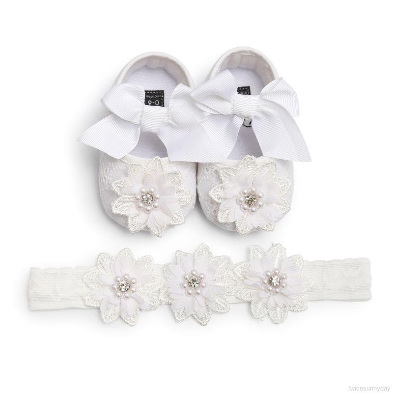 Giày búp bê phối ren đáng yêu cho bé gái