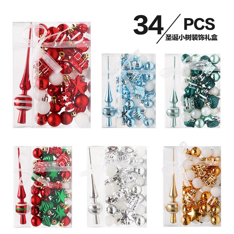 Hàng Mới Về Set 34 Trái Châu Mini K9WX Sơn Màu Trang Trí Cây Thông Noel