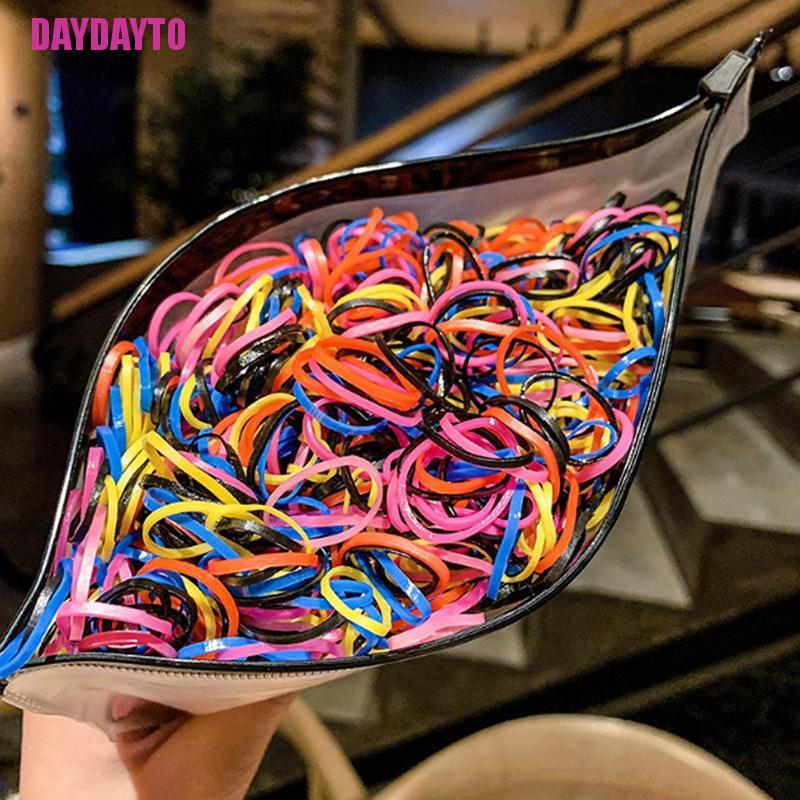 Set 1000 Dây Thun Cột Tóc Co Giãn Sử Dụng Một Lần Dành Cho Bé Gái