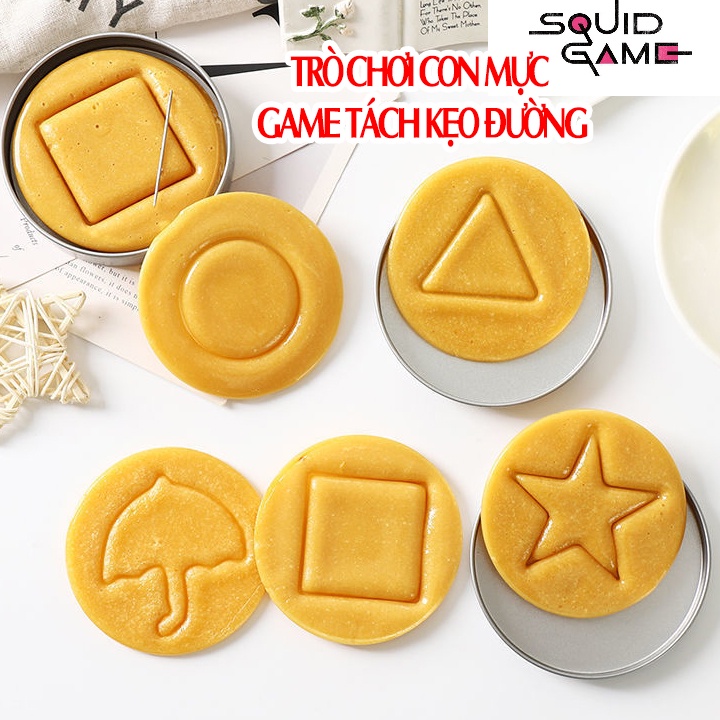 Squid Game Trò Chơi Con Mực Tách Kẹo Đường Dalgona Thử Thách Siêu Hot