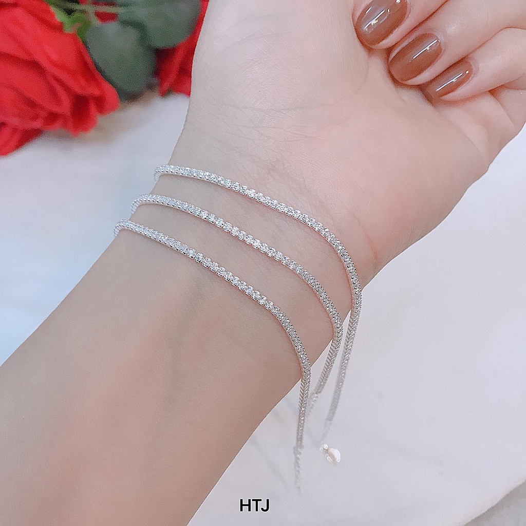 lắc tay dải đá nhỏ bạc ta