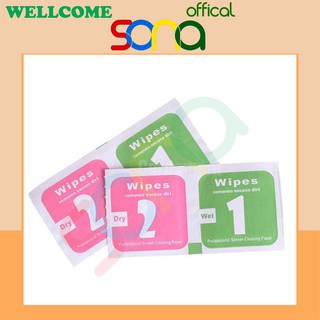 Giấy lau màn hình, miếng dấy khô ướt lau màn hình cực sạch - SONA offical