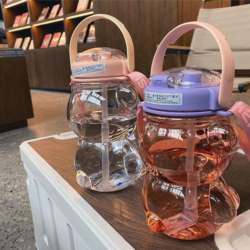 KRNY Bình Nước Hình Gấu Hoạt Hình Dung Tích Lớn 1000ML