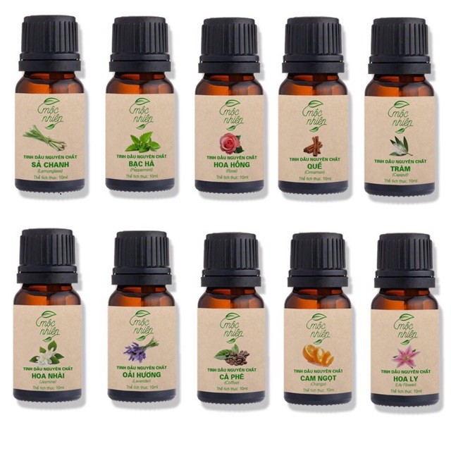 Tinh dầu Mộc Nhiên chai 10ml Nhiều mùi hương - Hàng chính hãng nguyên chất chiết xuất thiên nhiên có tem chống hàng giả