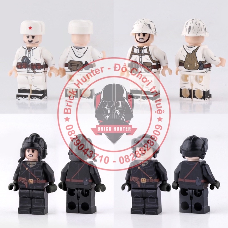 Army minifigures đồ chơi lắp ráp mô hình Lính Hồng Quân Liên Xô và lính tank thiết giáp