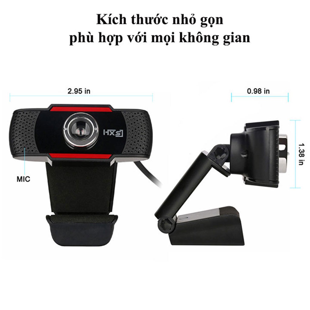 Webcam máy tính HXSJ S20 tích hợp Mic sử dụng cho pc laptop học online,trực tuyến truyền tải hình ảnh âm thanh trung t