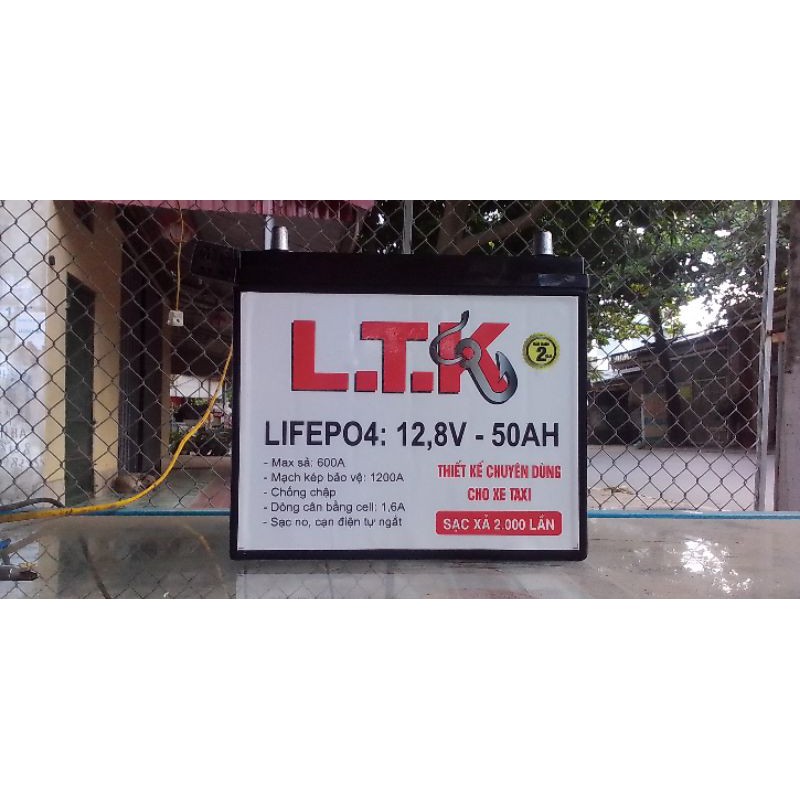 ẮC QUY PIN LIFEPO4 12.8-50AH CHUYÊN DỤNG CHO XE TAXI SẠC XẢ 2000 LẦN