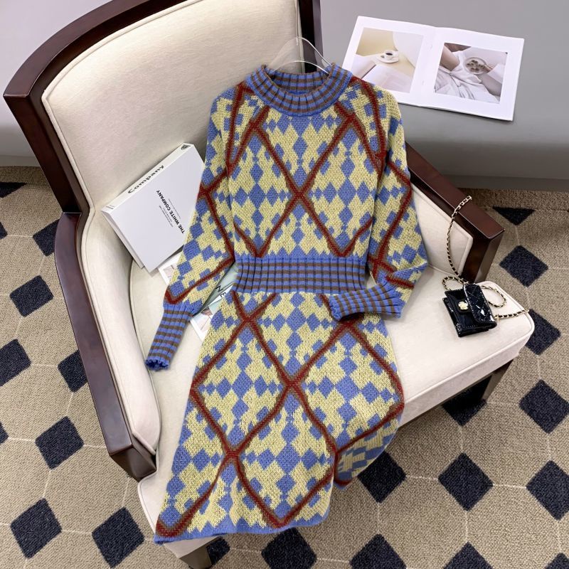 Đầm Dệt Kim Ôm Eo Thời Trang Thu Đông Mới Cho Nữ