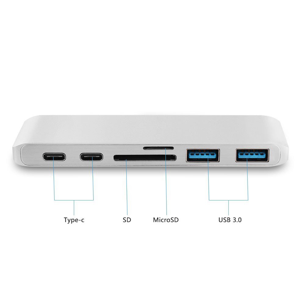 【Tất Cả Đều Tại Chỗ】USB C Hub 2 USB 3.0 Port Micro SD Type-C Adapter Charging&Reader For Macbook Pro 13 15 16 Mac Air 13 | BigBuy360 - bigbuy360.vn