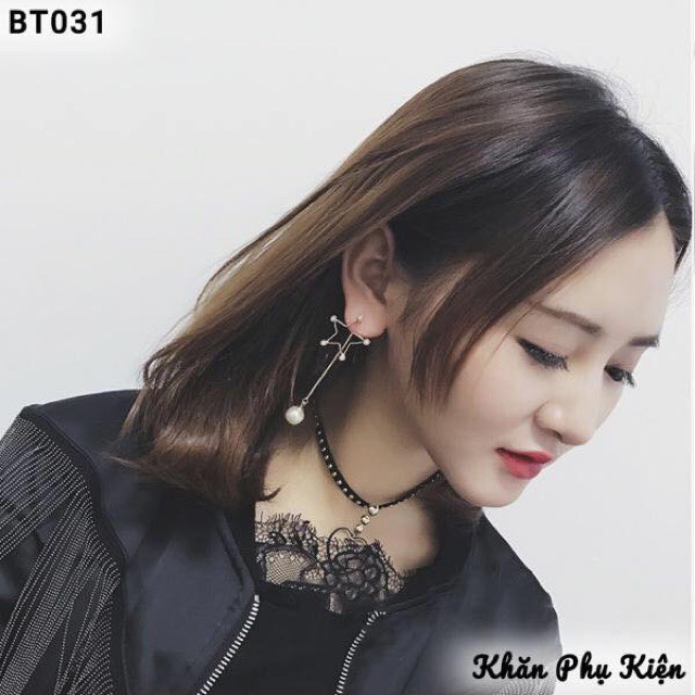 Dịu dàng đôi bông tai ngọc hợp kim không rỉ