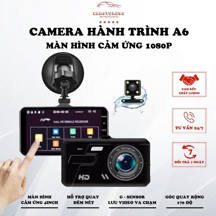 Cam Hành Trình Cảm Ứng A6 Plus FULLHD 1080P, Camera Ôtô Ghi Hình Trước Sau, Dùng Được Cho Xe Tải Và Xe Con: 12-24V