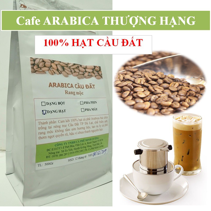 500Gr Cà phê nguyên chất Robusta Arabica Rang MỘC – Cafe hạt pha máy, Cà phê bột pha Phin - Cà Phê Minh Cường