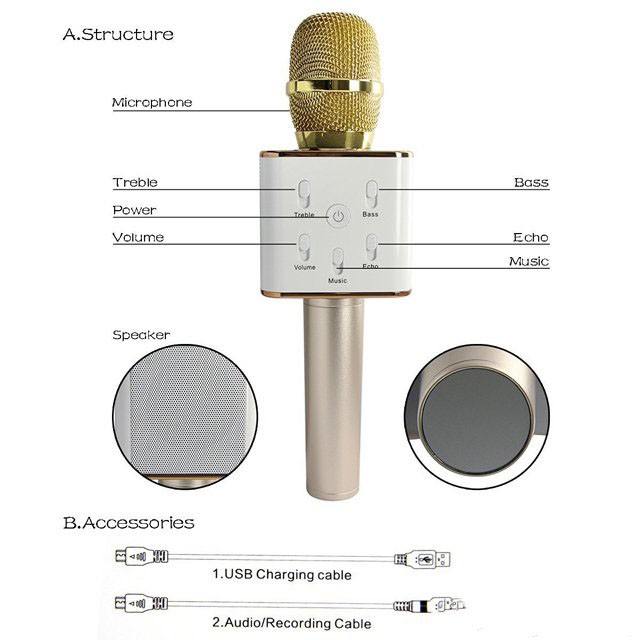 Micro Karaoke Tích Hợp Loa Bluetooth Q7