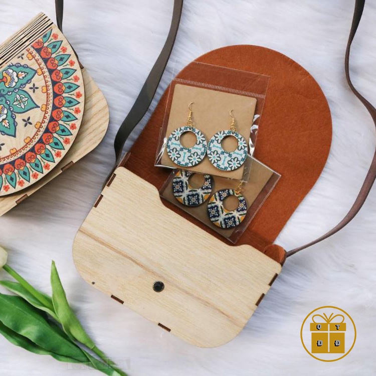 Túi Nữ Gỗ Vintage Khắc Chữ Theo Yêu Cầu - Quà Tặng Sinh Nhật, Quà Tặng Cho Nữ