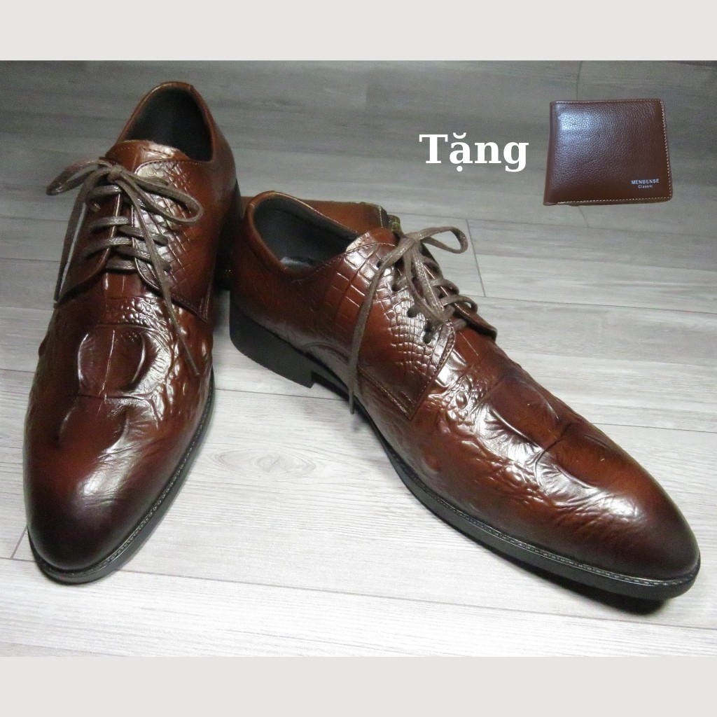 Giày Nam💘Giày Lười Nam Chất Liệu Da Bò Dập Vân Cá Sấu Bảo Hành 12 Tháng MS101