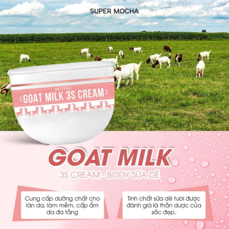 [CHÍNH HÃNG] Kem Body Sữa Dê - GOAT MILK 3S CREAM MOCHA - 250g