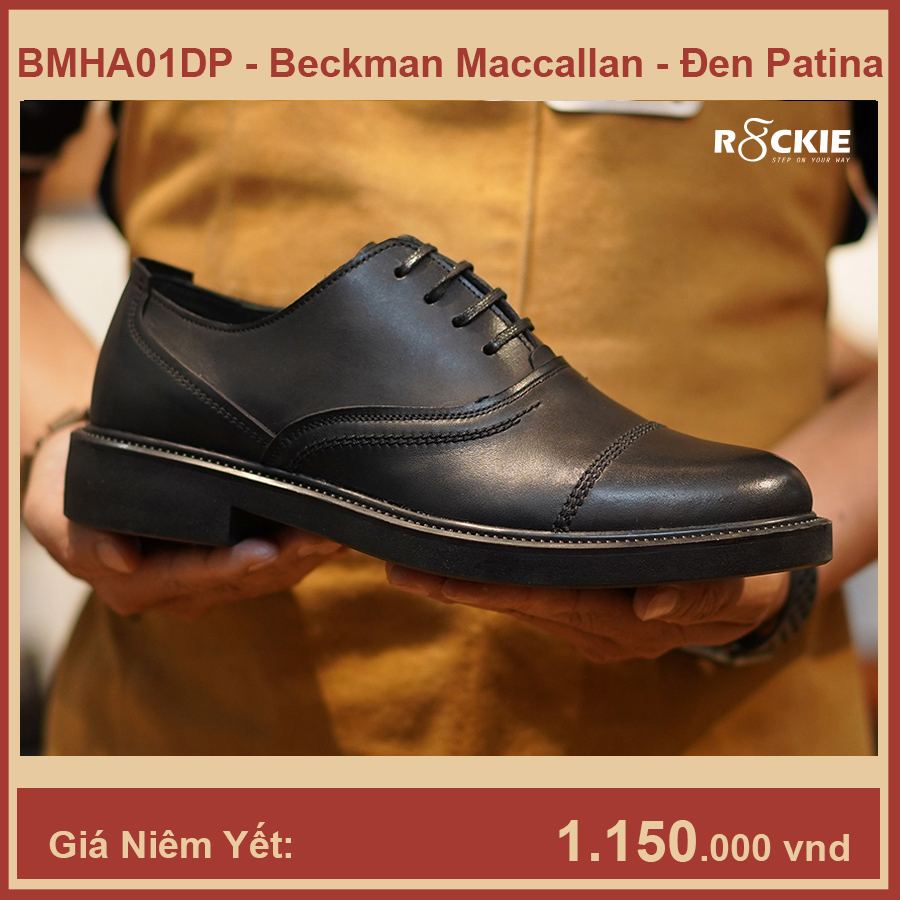 Giày Da Nam Beckman Oxford Captoe dòng Macallan - Giày da thật - Màu đen - BMHA01DP - R8ckie