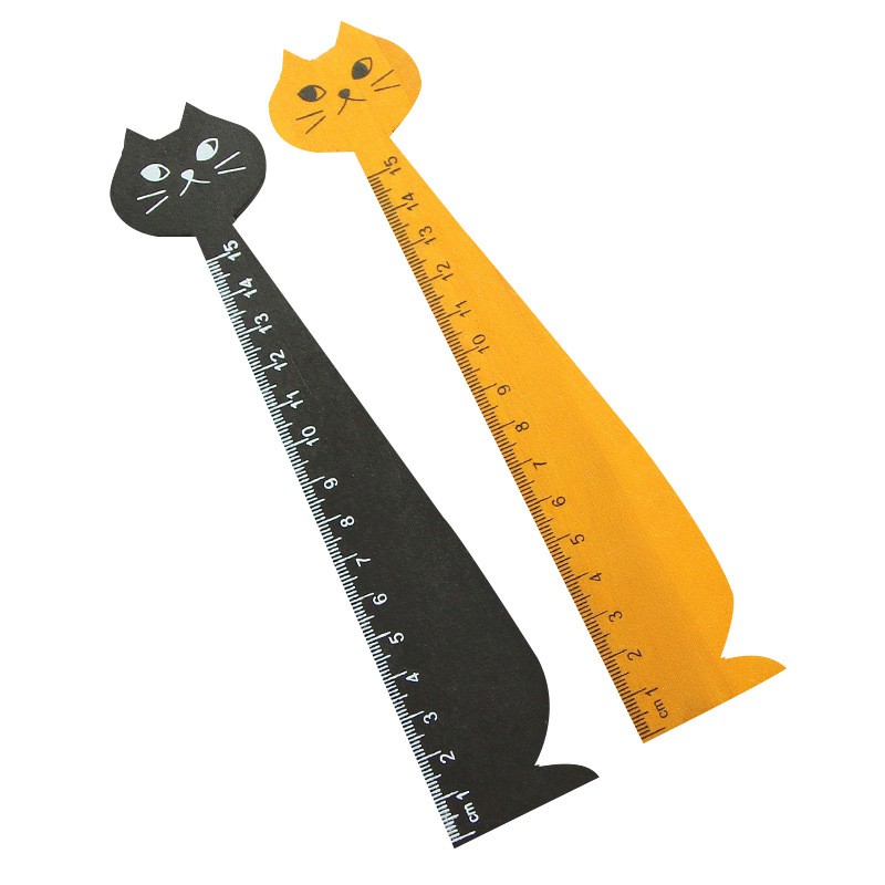 Thước Kẻ Hình Mèo Dễ Thương Phim hoạt hình dễ thương thước gỗ rắn
