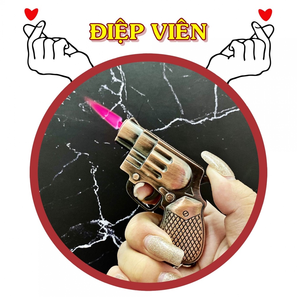 HCM Hột-𝙌𝙪𝙚̣𝙩-𝘽𝙖̣̂𝙩-𝙇𝙪̛̉𝙖 móc khóa KIM LOẠI hình s-ú-ng điệp viên