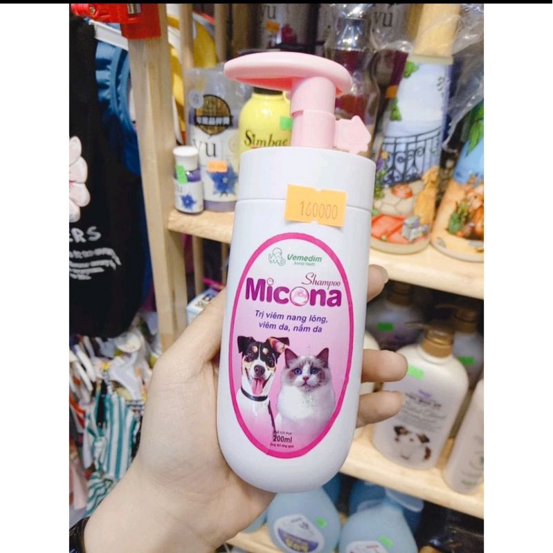 Sữa Tắm đặc trị Viêm Nang Lông Viêm Da Nấm Da Cho Chó Mèo MICONA SHAMPOO VEMEDIM 200ml