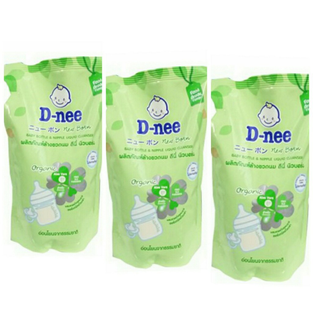 Combo 3 Túi Nuớc Rửa Bình Sữa Dnee Thái Lan 600ml