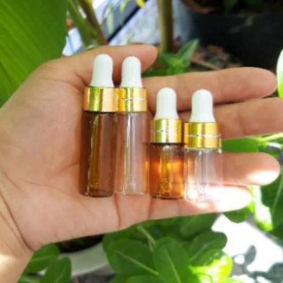 {Sỉ 2.3k} [1ml/2ml/3ml/5ml] Lọ đựng tinh dầu thủy tinh mỏng bóp giọt Khoen Vàng - lọ chiết nước hoa / lọ chiết tinh dầu