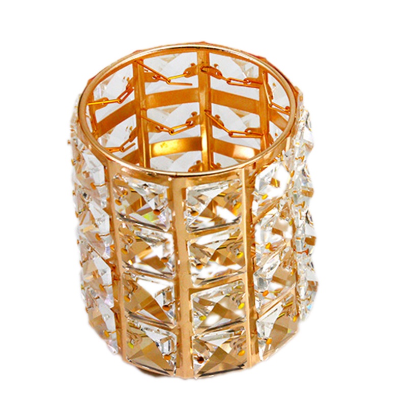 Youyo Giá Đỡ Cọ Trang Điểm Son Môi Bằng Kim Loại Pha Lê Giả Phong Cách Châu Âu