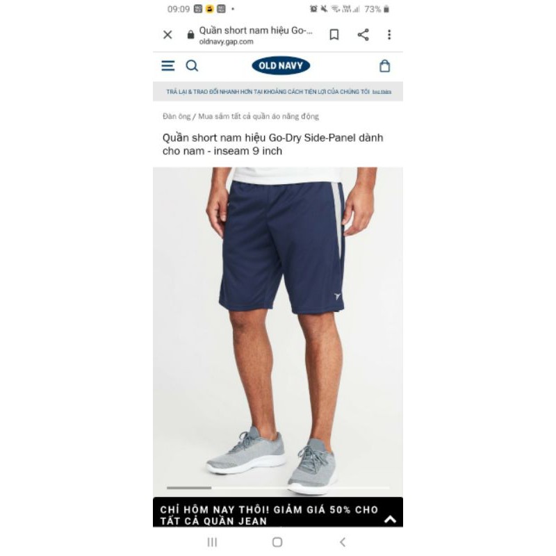 vip Short Thể Thao Nam Siêu Mát Old Navy Active -Go Dry giảm giá