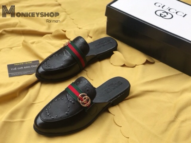 Giày sục nam thời trang  - Da bò cao cấp( Bảo hành 12 tháng - Có hộp )